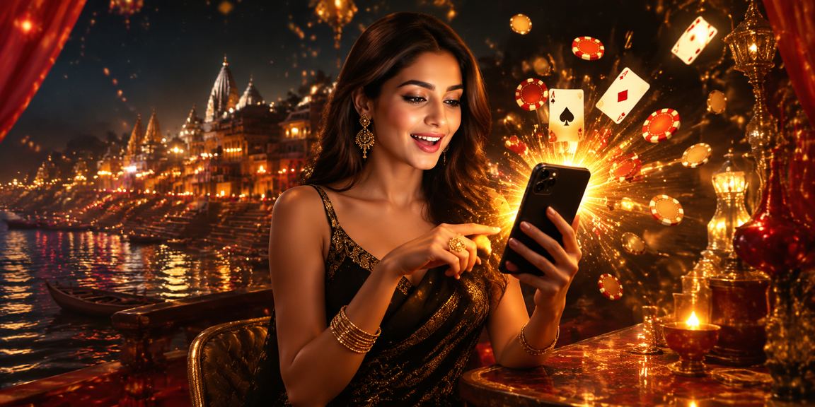 Vibrant Indian nightlife with Teen Patti card game